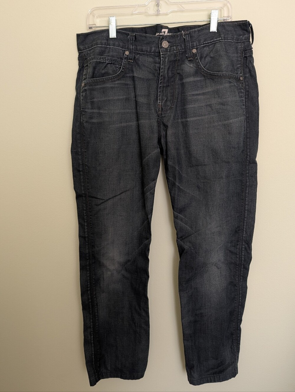 7 For All Mankind The Straight Men’s Jeans Size 33 dark blue-black/charcoal